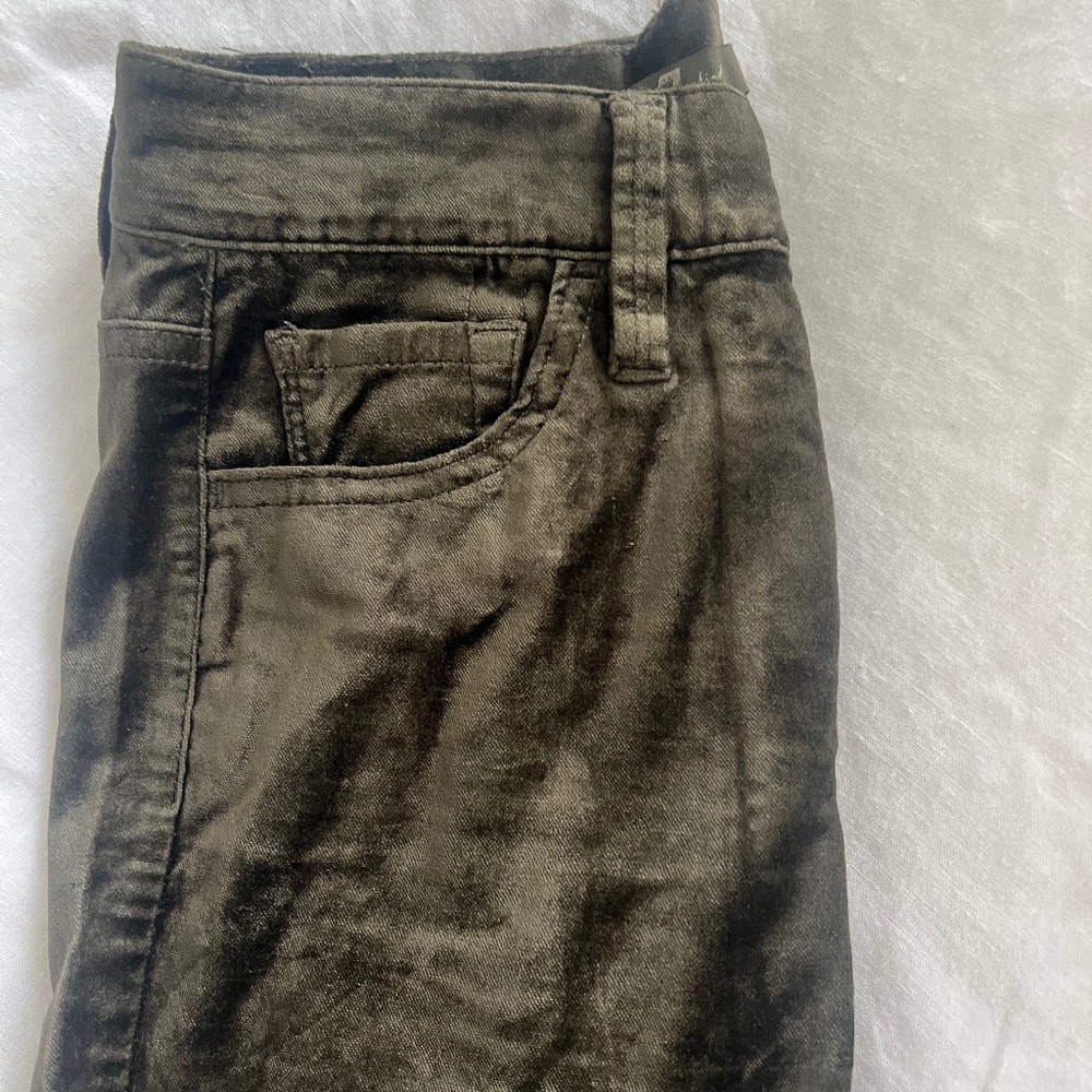 Olive Green Crushed Velvet Pants